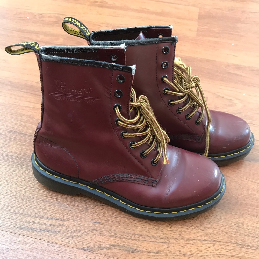 Burgundy red dr martens